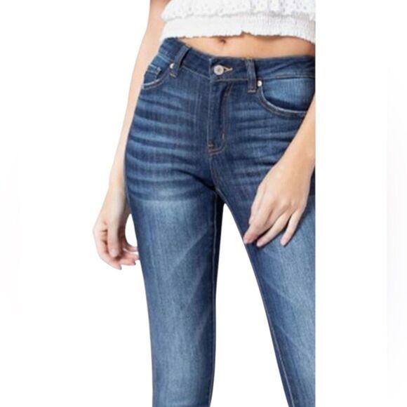 Kancan Mid Rise Super Skinny Dark Wash Jeans Size 7/27 - Picture 4 of 15